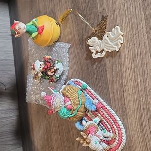 Vintage Christmas Decor Lenox Ortiment Trinket Box Elf Santa Figure Snowman